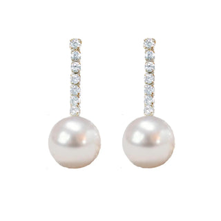 Small Swingy Pearl & Diamond Drops
