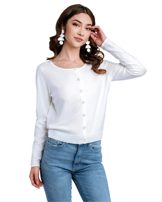 Peggy Cardigan- White