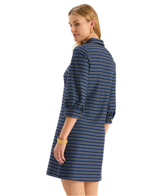 Kat Knit Dress- Navy Royal White