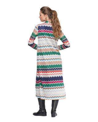 Marga Jacquard Dress- Green Herringbone Lurex