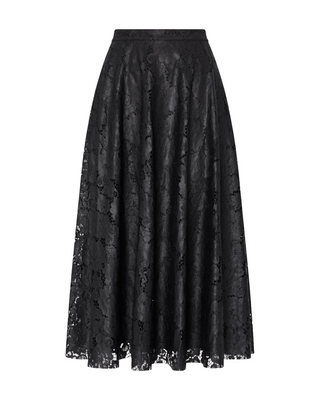 Otha Textured Lace Skirt- Black