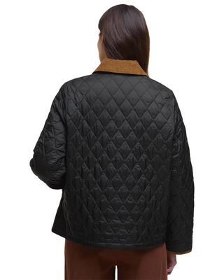 Barbour Icons Cropped Liddesdale Quilted Jacket- Black/Classic