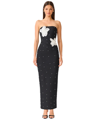 Natasia Pearl Dress- Black