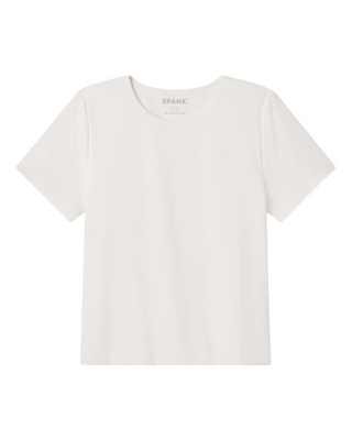 Smoothing Jersey Short Sleeve Crewneck Tee- White