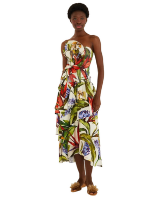 Florart Sand Strapless Maxi Dress