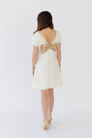 Allie Bow Back Dress- Ivory