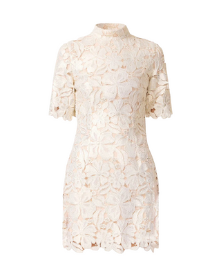 Nicoletta Sleeve Dress- White + Gold