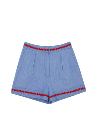 Lizzie Short- Embroidered Chambray