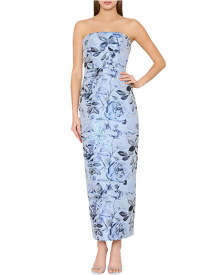 Ella Jacquard Maxi Dress- Navy/White