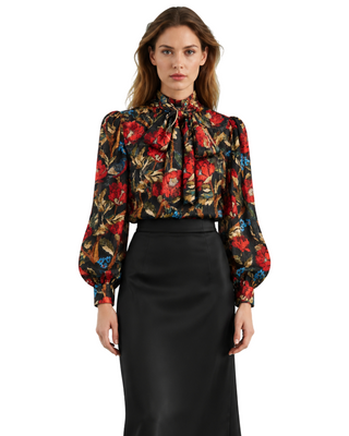 Tess Blouse- Palais Floral Onyx