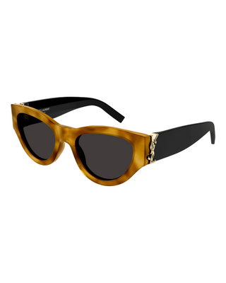 Saint Laurent Bold Cat Eye Sunglasses- Havana/Black
