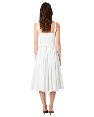 Fitted Bodice Midi Dress- Summer White