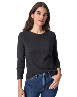 Long Sleeve Crewneck Tee- Black