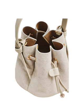 Laguna Mini Bucket Bag- Light Gray Suede