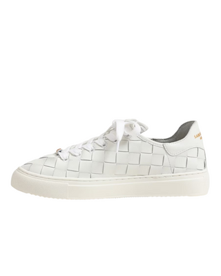 Poppy Woven Sneakers- White Leather