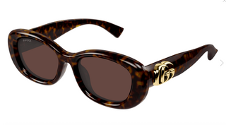 Gucci Oval Marmont Sunglasses- Havana