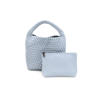 Mini Woven Hobo Bag- Sky Blue
