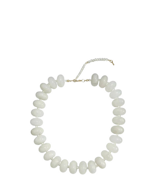 Bailey Chunky Beaded Necklace- Cream