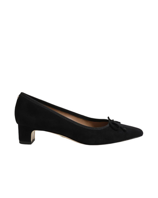 Rinda Pointed Toe Ballet Heel- Black Suede