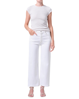 Harper Crop Jean- White Wash