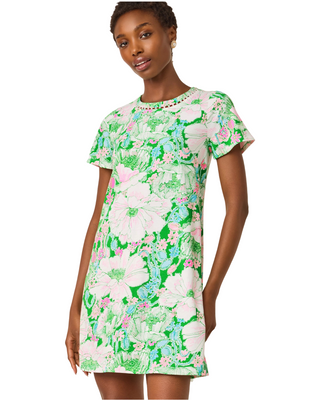 Cody Short Sleeve Dress- Putting Green Poppyland