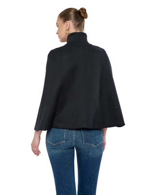 Sage Cape- Navy Wool