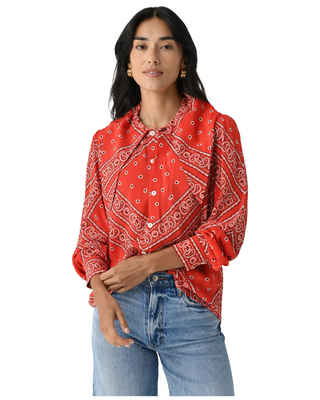 Frances Blouse- Aces Wild Red