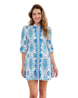 Button Front Shirt Dress- Paisley Park