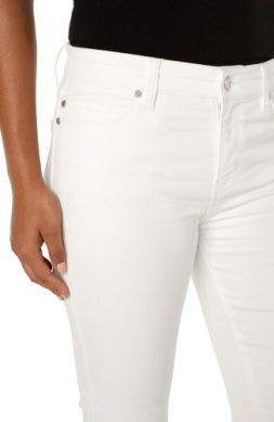 Hannah Crop Flare with Cut Hem- Bone White