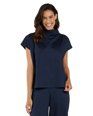 Tillie Denim Top- Navy