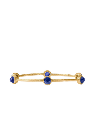 Milano Luxe Bangle- Gold- Iridescent Sapphire Blue- M