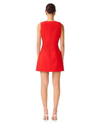 Fleurisca A Line Mini Dress- Scarlet Red