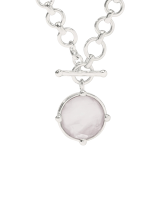 Honeybee Silver Demi Necklace- Iridescent Clear Crystal