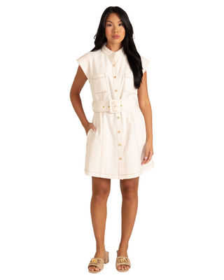 Suzie Dress- Ivory Denim