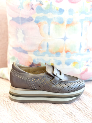 Cher Slip-On Sneaker- Taupe Metallic
