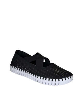 Tulip Criss-Cross Ballet Flat- Black