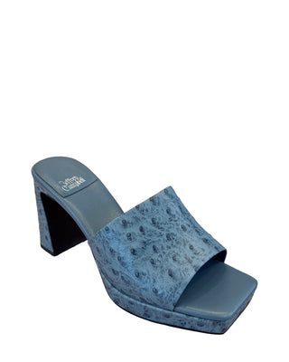 Dress Code Heel- Light Blue Ostrich