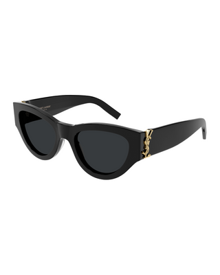 YSL Monogram Cat-Eye Sunglasses- Black + Grey