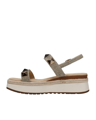 Elby Platform Sandal- Camel Raffia
