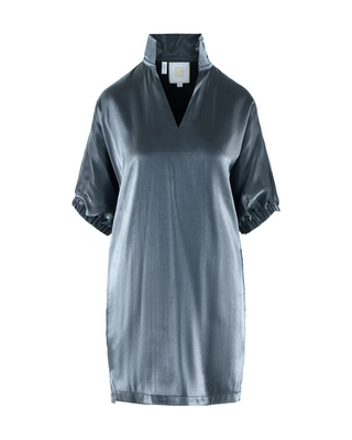 Poppy Dress- Black Tie Metallic Rayon