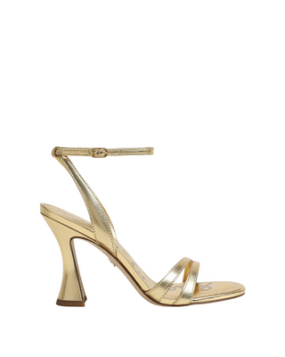 Junie Strappy Sandal- Metallic Amber Gold Leather