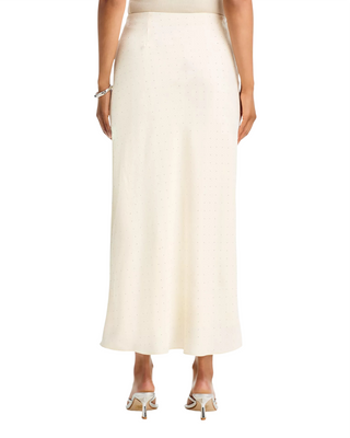 Eden Satin Midi Skirt- Ivory