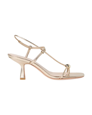Triana Strappy Mid-Heel Sandal- Champagne