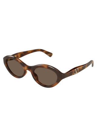 Valentino Slim Cat Eye Sunglasses- Havana/Brown