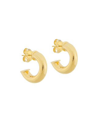 Petite Salerno Hoops- Brushed Gold