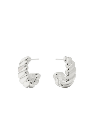 Ravello Statement Hoop- Silver- M