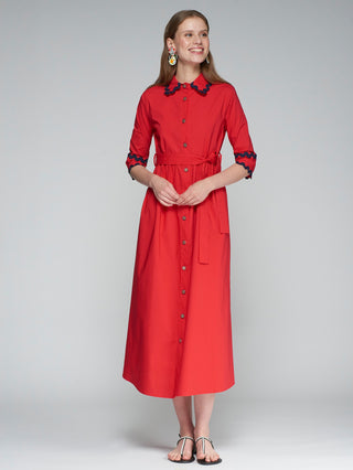 Natalia Dress- Red +Navy