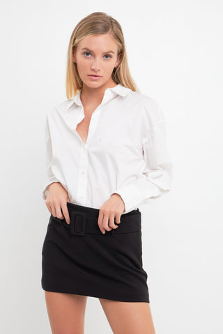 Belted Low Waist Skort- Black