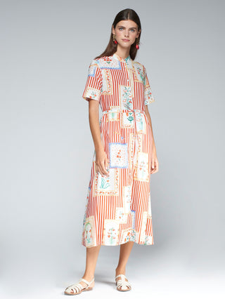 Aroa Dress- Patchwork Rayas