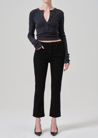 Isola Cropped Bootcut- Plush Black